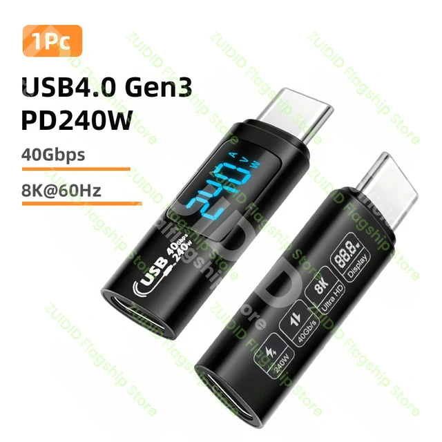 Светодиодный дисплей PD240W USB4.0 40 Гбит/с Адаптер типа C к C 8K при 60 Гц 5A Кабель для быстрой зарядки для MacBook Pro PS5 Nintendo Switch Galaxy