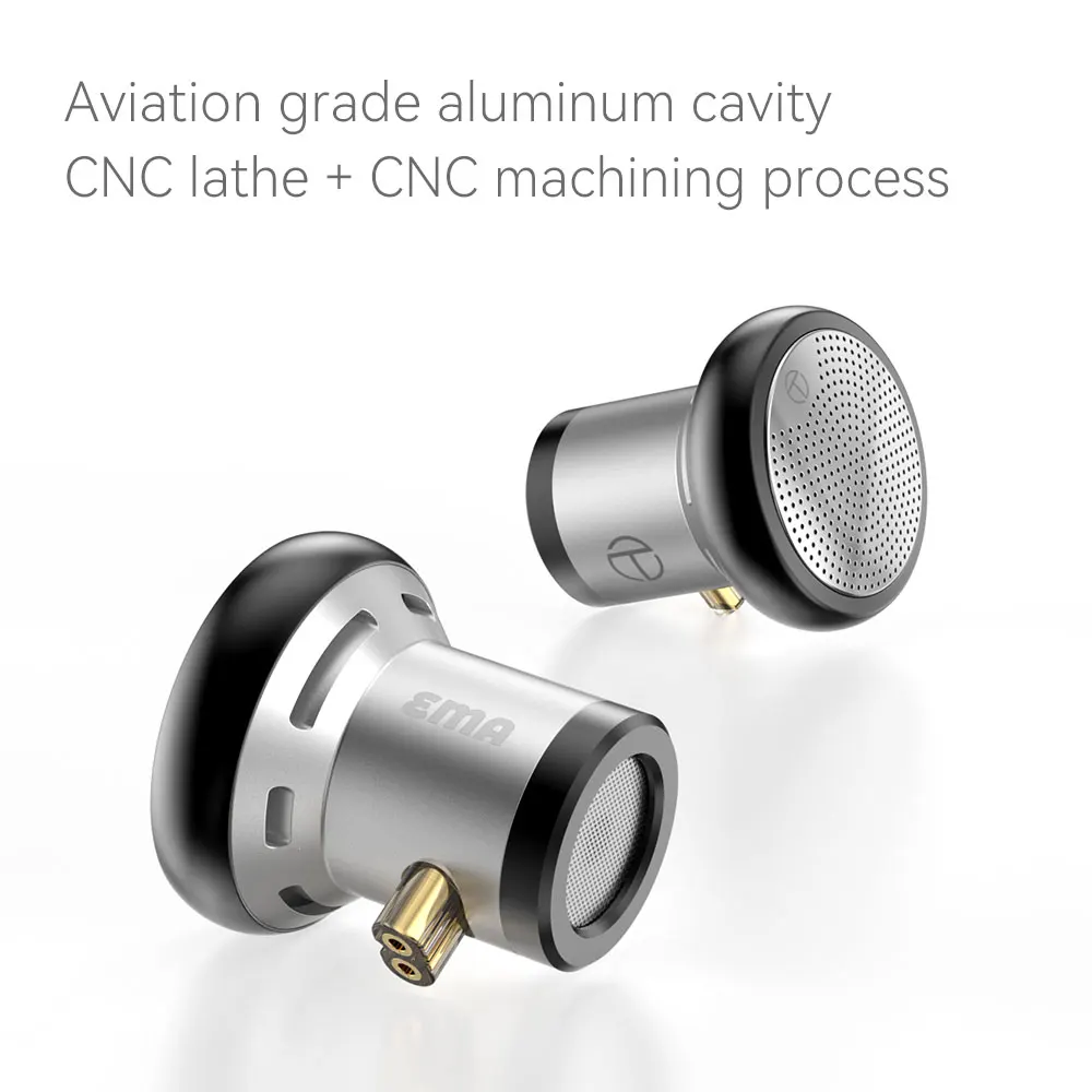 TRN EMA 14.2mm Dynamic Driver In Ear Earphone Bass Metal Flat Head Plug Earburd Replaceable Cable For TRN Kirin MT1 VX Pro V90