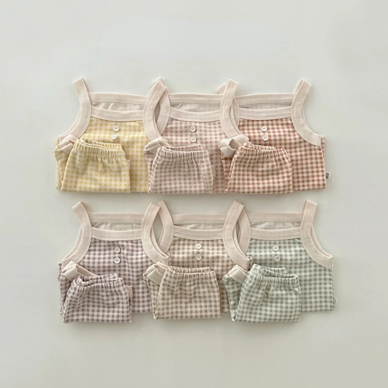 

Summer Baby Girls Suspender Vest + Shorts 2-piece Outfits Children Cotton Causal Clothing Sets Toddler Girl Clothes