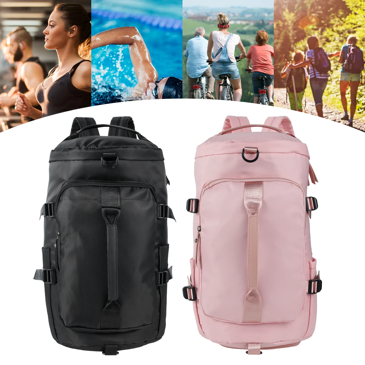 

Sports Gym Bag for Women and Men 3 In 1 Large Capacity Multifunctional Travel Backpack Waterproof Travel Tote Bags Sports Duffle