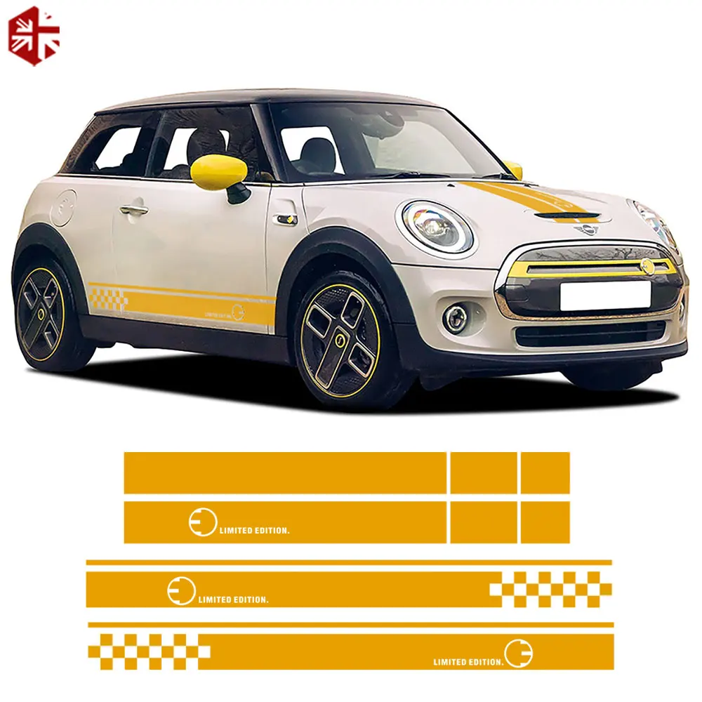 

Reflective Yellow Car Door Side Stripe Sticker Hood Limited Edition Truck Decal for MINI Cooper SE Countryman F60 All4 2017-2020