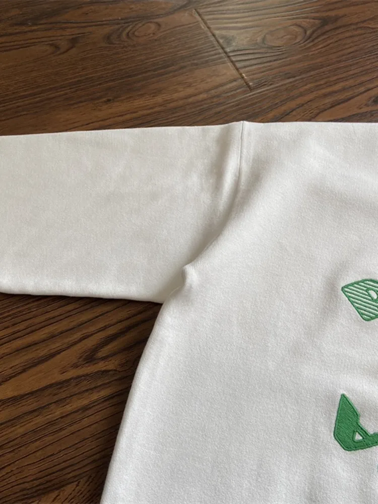 

Women's Sweater Round Neck Embroidered Letter Long-sleeved Knitted Pullover Tops Loose Fit Casual Early Spring