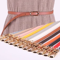 women faux leather belts candy color thin skinny waistband adjustable belt women dress strap cinturon mujer cinto feminino