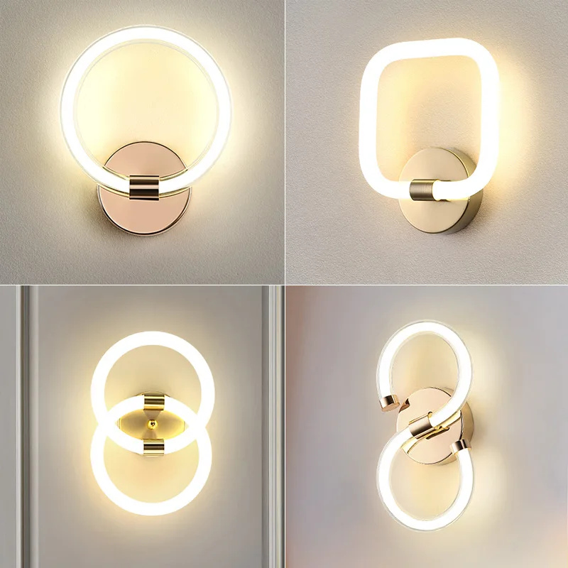 

Led Nordic Indoor Small Wall Lamp Simple Round Bedroom Bedside Light Living Creative Aisle Corridor Decorative Lamps Sconce