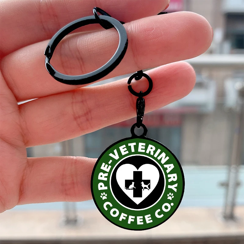 

Fashion Pre-Veterinary Coffee Cool Key Tag Motorcycle Car Backpack Chaveiro Keychain for Friend's Keyring Gifts