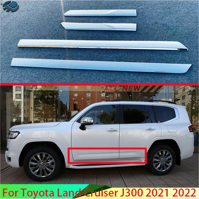 

For Toyota Land Cruiser LC300 2021 2022 2023 Car Accessories ABS Chrome Side Door Body Molding Moulding Trim