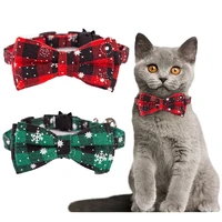 snow flower print pet collars for small dogs polyester durable neck wear york kitten collars plaid pet supplies wholesale