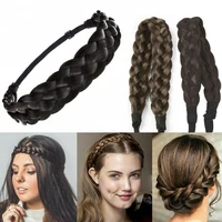 hair wear accessories plaited elastic hair headband band synthetic plait braided