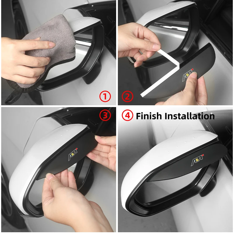 Автомобильная наклейка на зеркало заднего вида непромокаемый чехол для Audi Quattro ABT