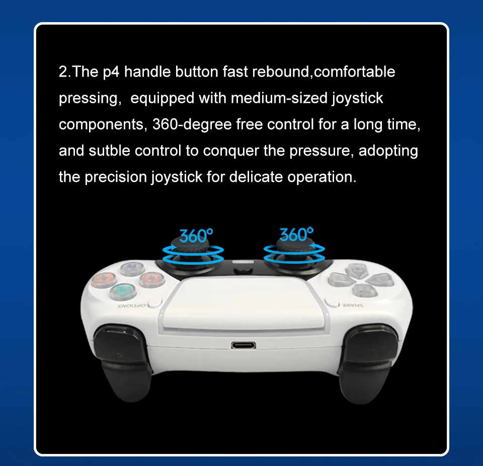 Беспроводной геймпад YLW Bluetooth-контроллер с функцией 3D Rocker Turbo для PS4 PS3 видеоигр
