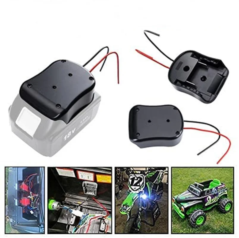 

For Makita Bosch Milwaukee 18V 14.4V Battery Mounting Base Power Connector Accessory Adapter Tool Belt 14Awg Wire