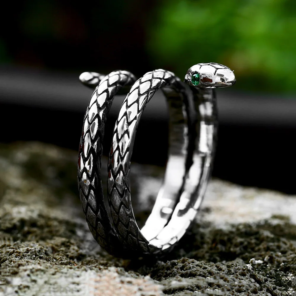 Кольцо в виде змеи из нержавеющей стали 316L для мужчин и женщин