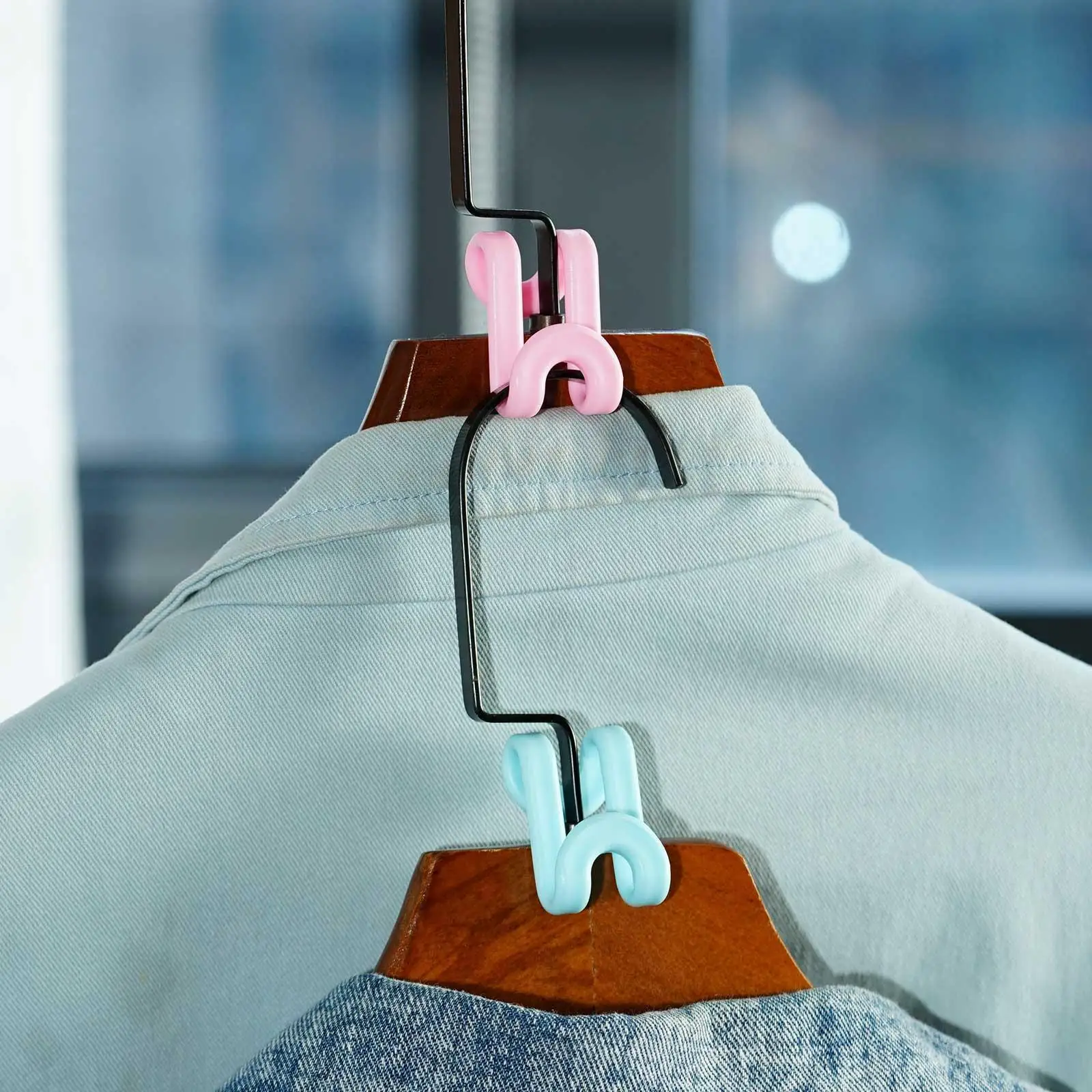 

Clothes Hanger Stacking Mini Hook S-shaped Hanger Connection Hanger Hook Storage Wardrobe R4H2