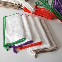5pcs dish towels cleaning cloth 15 years factory wholesale bamboo fiber double layer thickened wipe table dishcloth useful gift