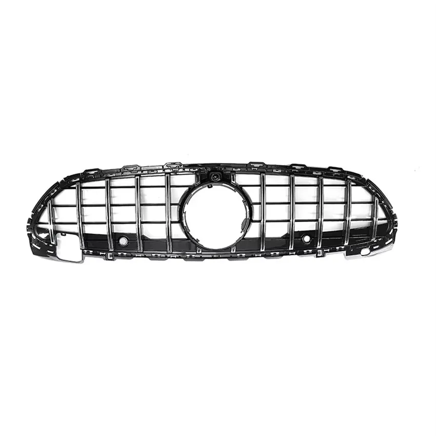 

Глянцевая черная решетка для Mercedes Benz C Class W206 C200 C260 C300 C350 2021-2024 GT Style Решетка бампера с отверстием для камеры