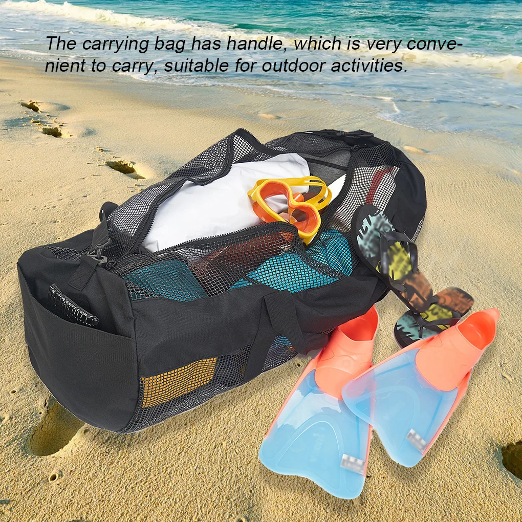 Diving Mesh Bag Adjustable Snorkeling Equipment Fins Storage Tote Outdoor Travel Swimming Surfing Large Net Pouch