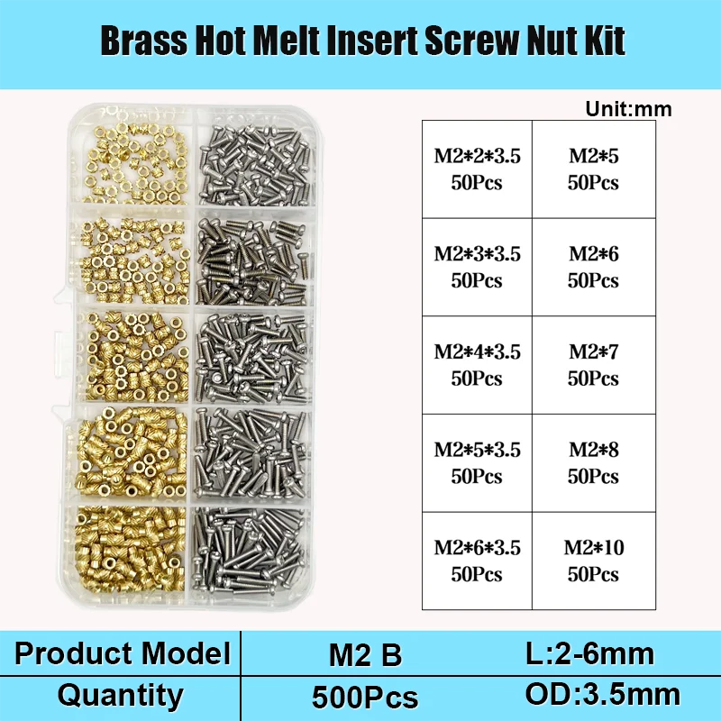 

Комплект латунных гаек и винтов M2 M3 M4