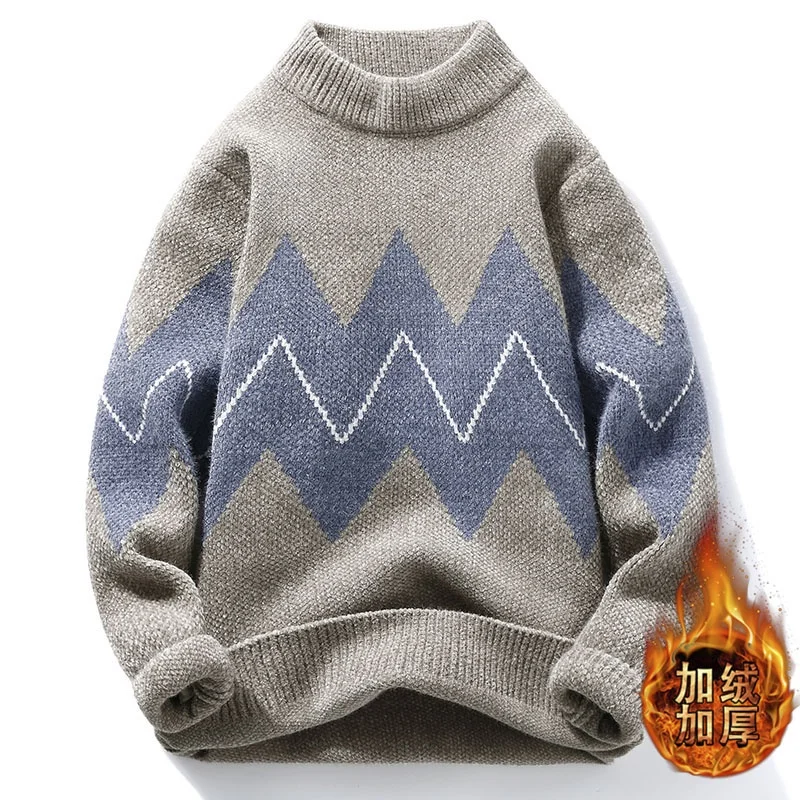 

Autumn and Winter Mock Neck Casual Mens Sweater Youth Tops Long Sleeve Knitwear Fashion Pullovers Men Clothing Sueter Masculino