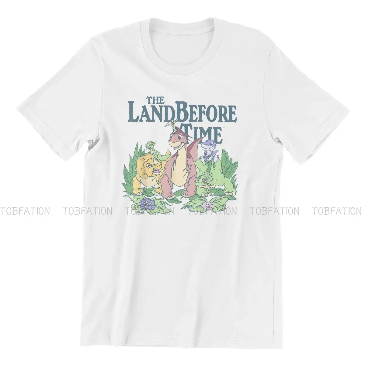 z dinozaurami poliestrowe koszulki Land Before Time pastelowe przyjaciele drukuj Homme T Shirt śmieszne topy 6XL