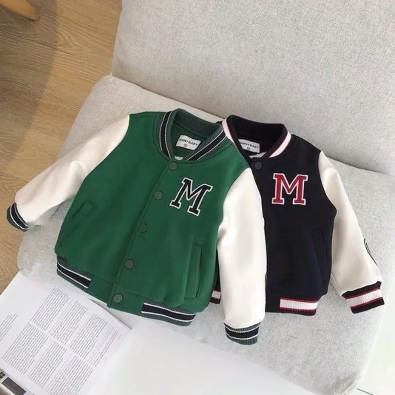 

Autumn Baseball Jacket Fashion Boys Baby Girls Clothes For Cardigan Children clothing Outwear Outerwear & Coats