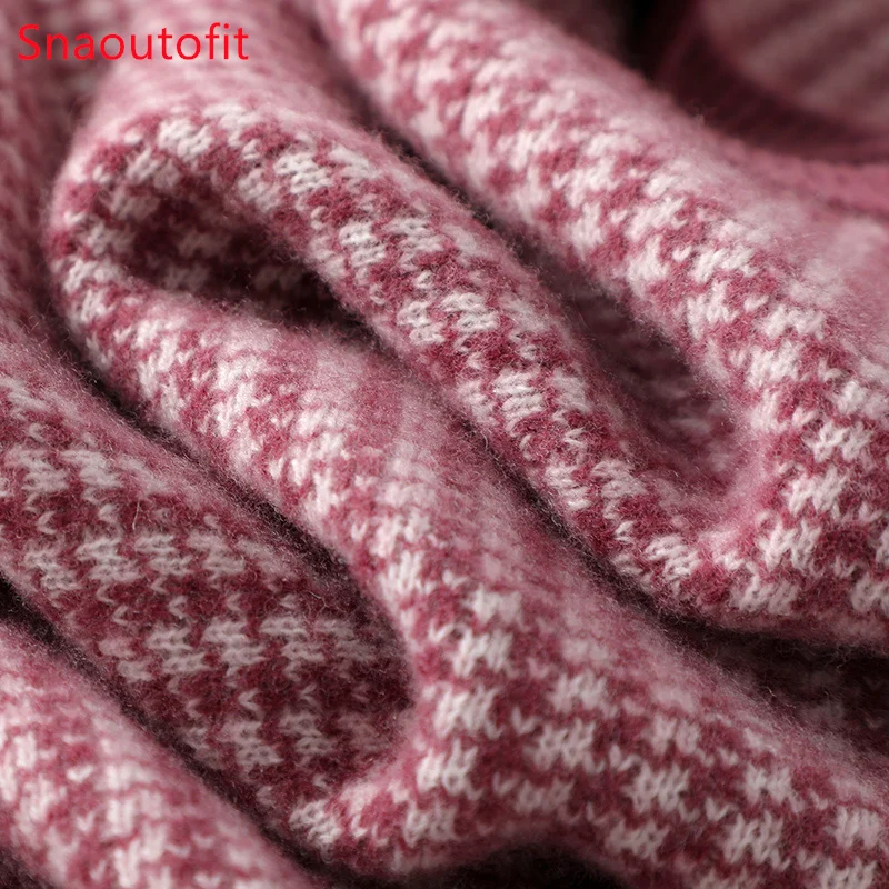 New Men's Top Merino Wool Sweater O-Neck Plaid Pullover 2023 Autumn and Winter High-Grade Knitted Cashmere Sweater Men Pullover