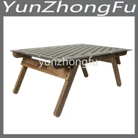 New Aluminum Surface Folding Floor Table Mini 0.5 M Long Black Walnut Table Outdoor Camping Dining Table