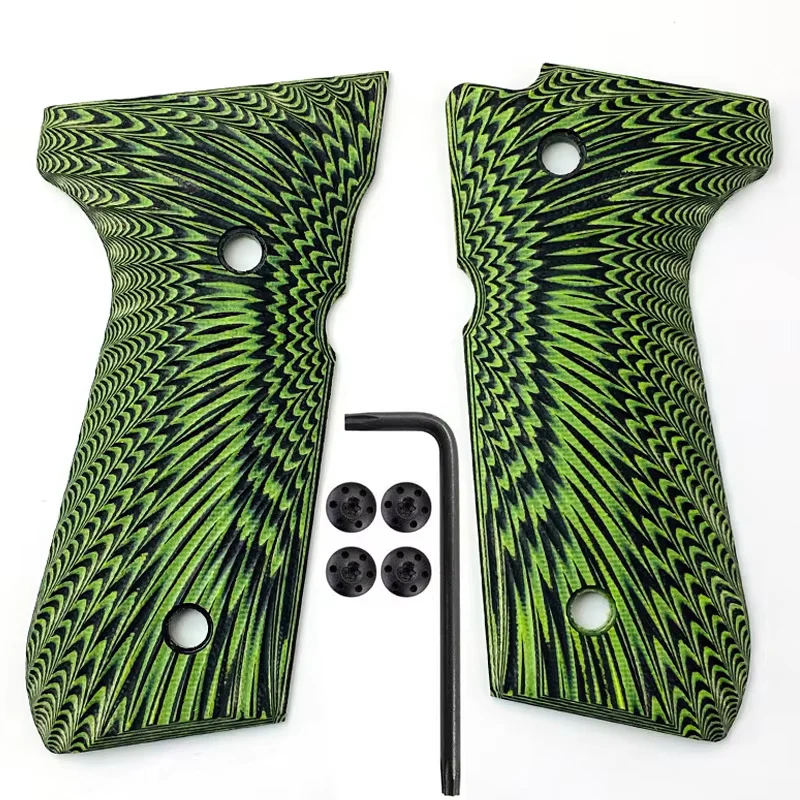 Фото 6 цветов G10 Ручки Beretta 92fs Полноразмерные, 92 фас, m9, 92a1, 96a1, 92 INOX, Винты для рукоятки пистолета в комплекте, текстура Sunburst №3