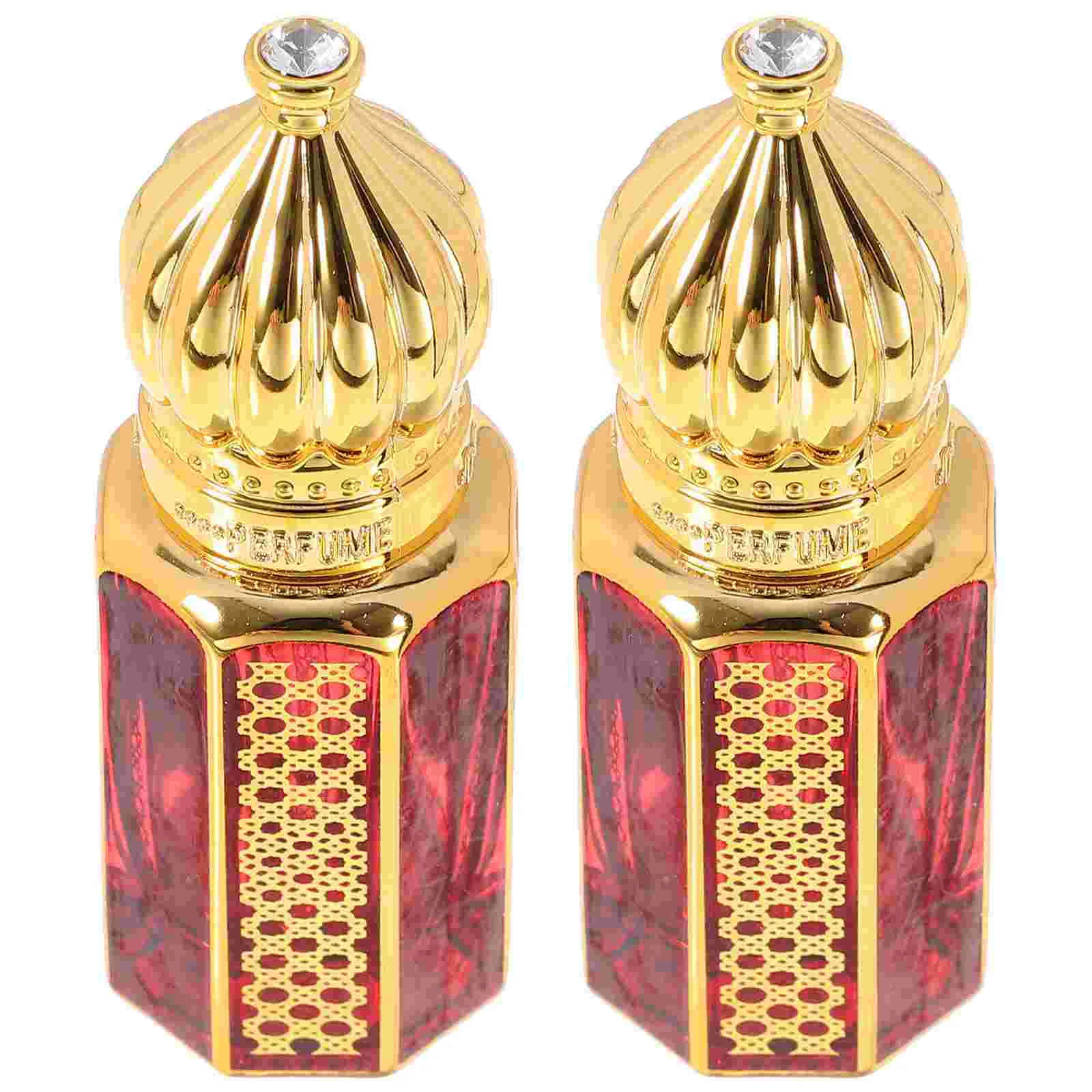 

2pcs Perfume Bottles Refillable Aromatherapy Bottles Vintage Glass Perfume Dispenser 6ml Perfumes arabes