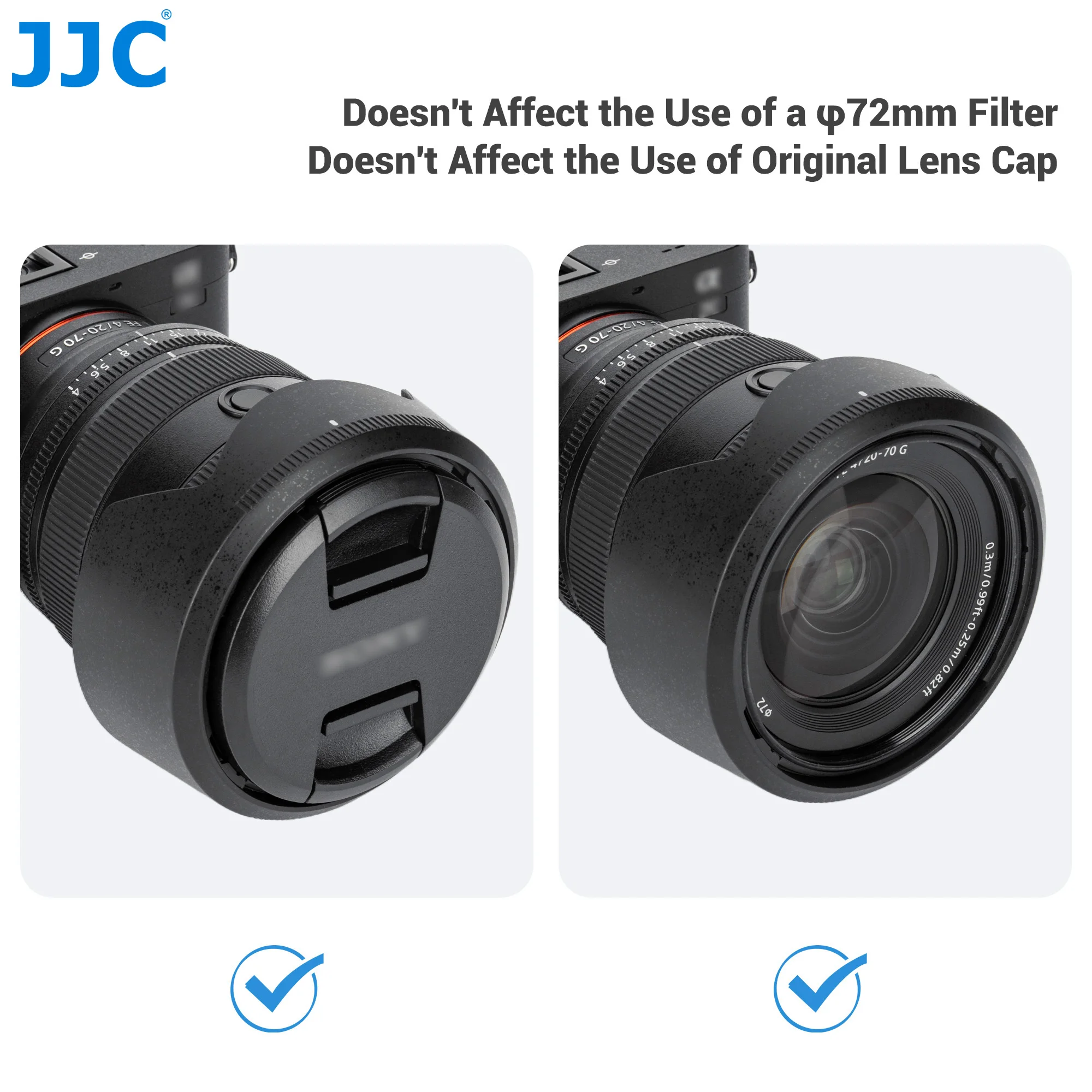 Фото Реверсивная бленда JJC с цветком для объектива Sony FE 20-70 мм F4 G заменяет бленду Sony ALC-SH174 с фильтром 72 мм №5