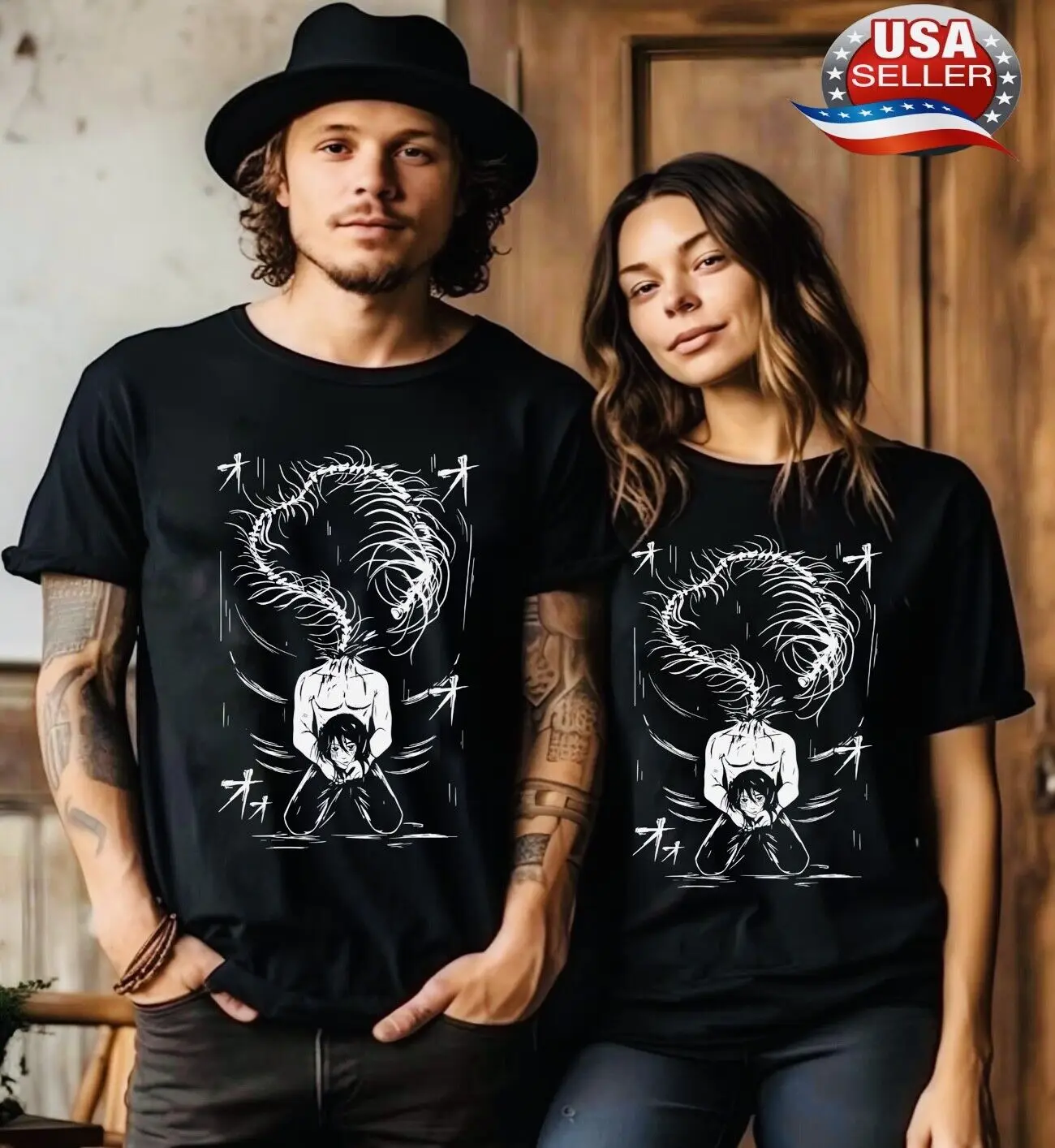 Футболка Эрена йера черная рубашка с принтом атака на Титанов рождественский