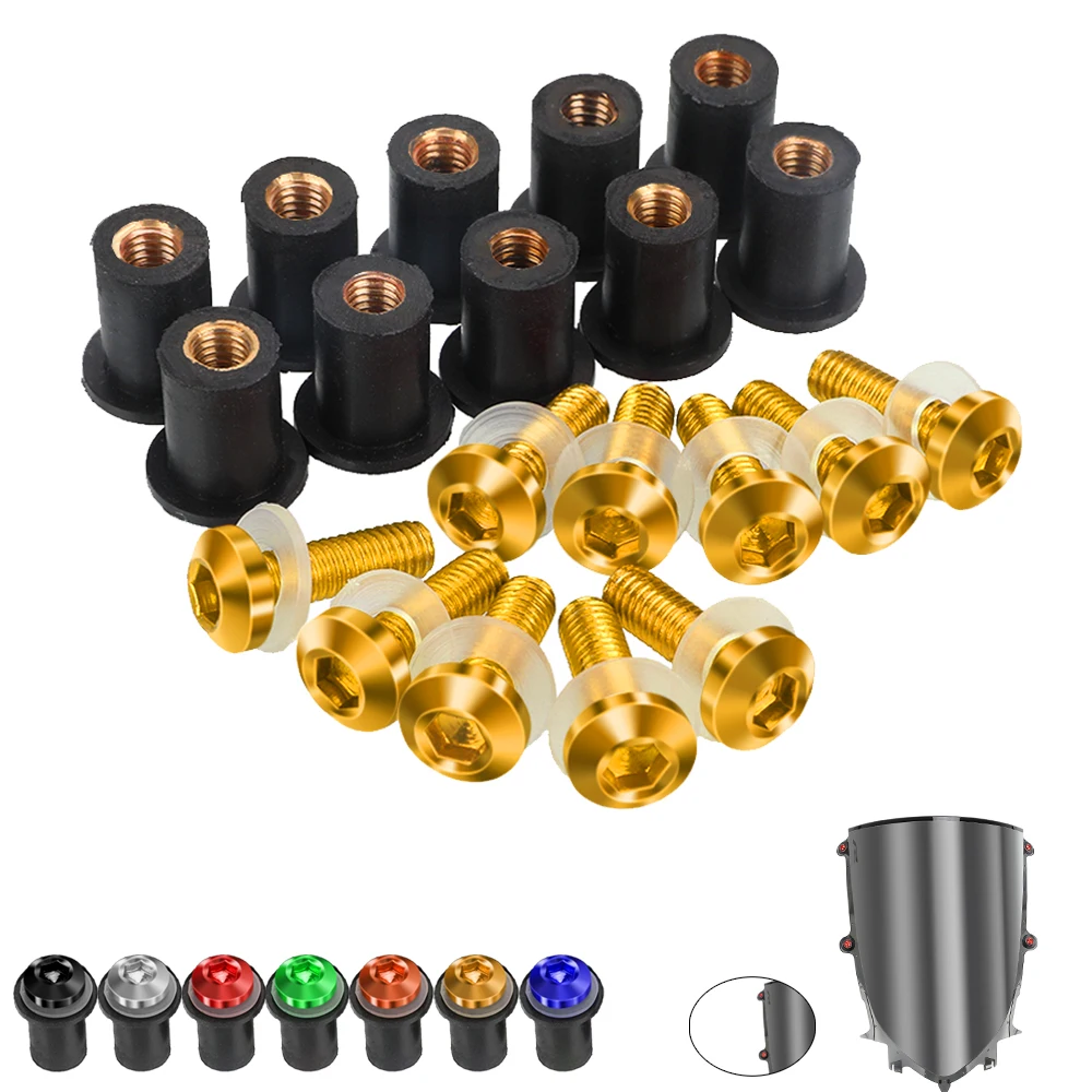 

10 Pieces 5MM Motorcycle Windshield Bolt Windscreen Mounting Screw Kit FOR BMW R1200RT R1200 RT 2014 2015 2016 2017 2018