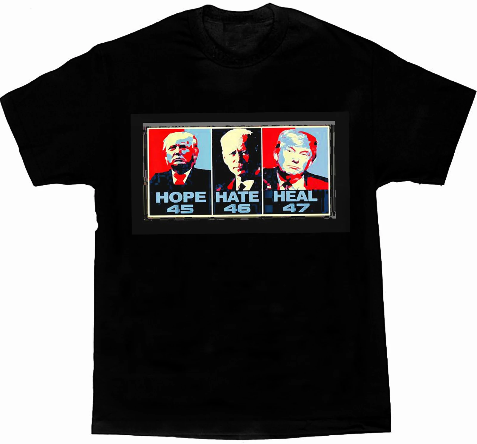 

Donald Trump Hope 45 Joe Biden Hat 46 Heal 47 T-Shirt. Summer Cotton Short Sleeve O-Neck Mens T Shirt New S-3XL