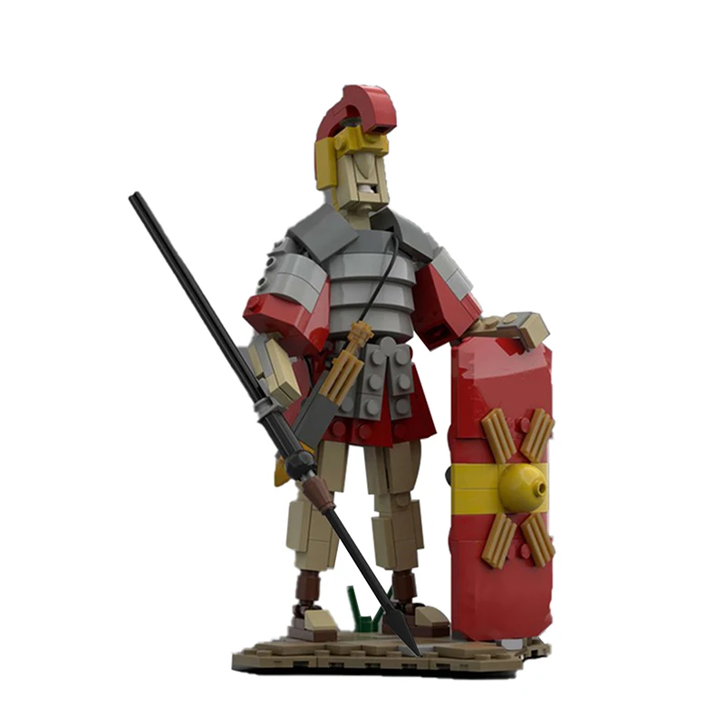 

MOC Roman Soldier Legion Defense Team Retro Armor Guard Building Blocks Assemble Brick Parts Kid STEM Toy DIY Collectible Gift