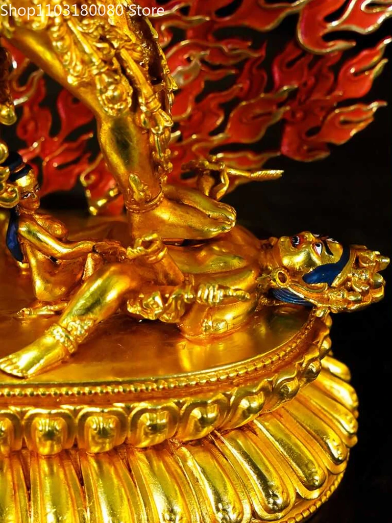 Изысканная медная позолоченная картина с резьбой статуя Будды kalкомфортной елки