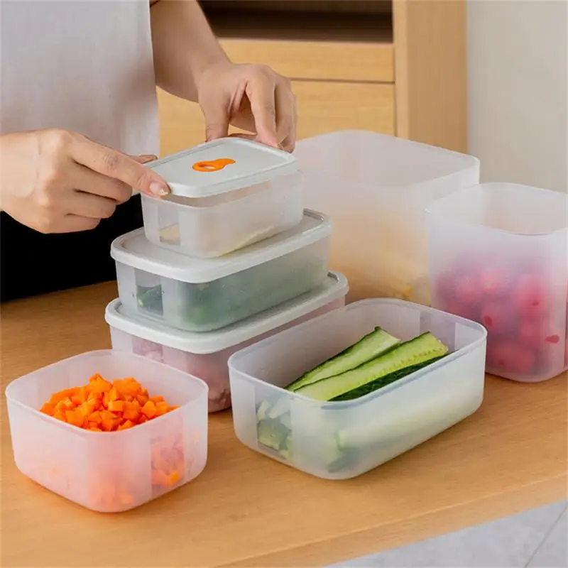 Купи Transparent Food Storage Box Sealed Heating Lunch Boxes Covered Convenient Fresh-keeping Box Set Temperature And Cold Resistance за 50 рублей в магазине AliExpress