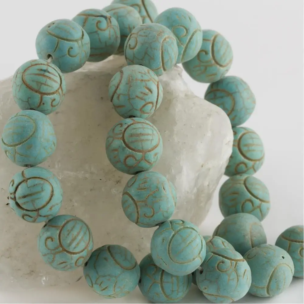 

1,5 cm striped turquoise stone