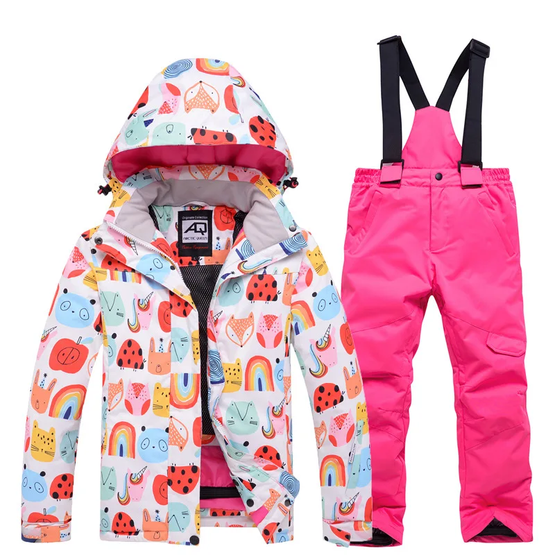 Kids Ski Jacket and Pant Set Winter Warm Snowsuits Kids Toddler Waterproof Windproof Ski Suit Boy Girl Snowboarding Jacket Pants