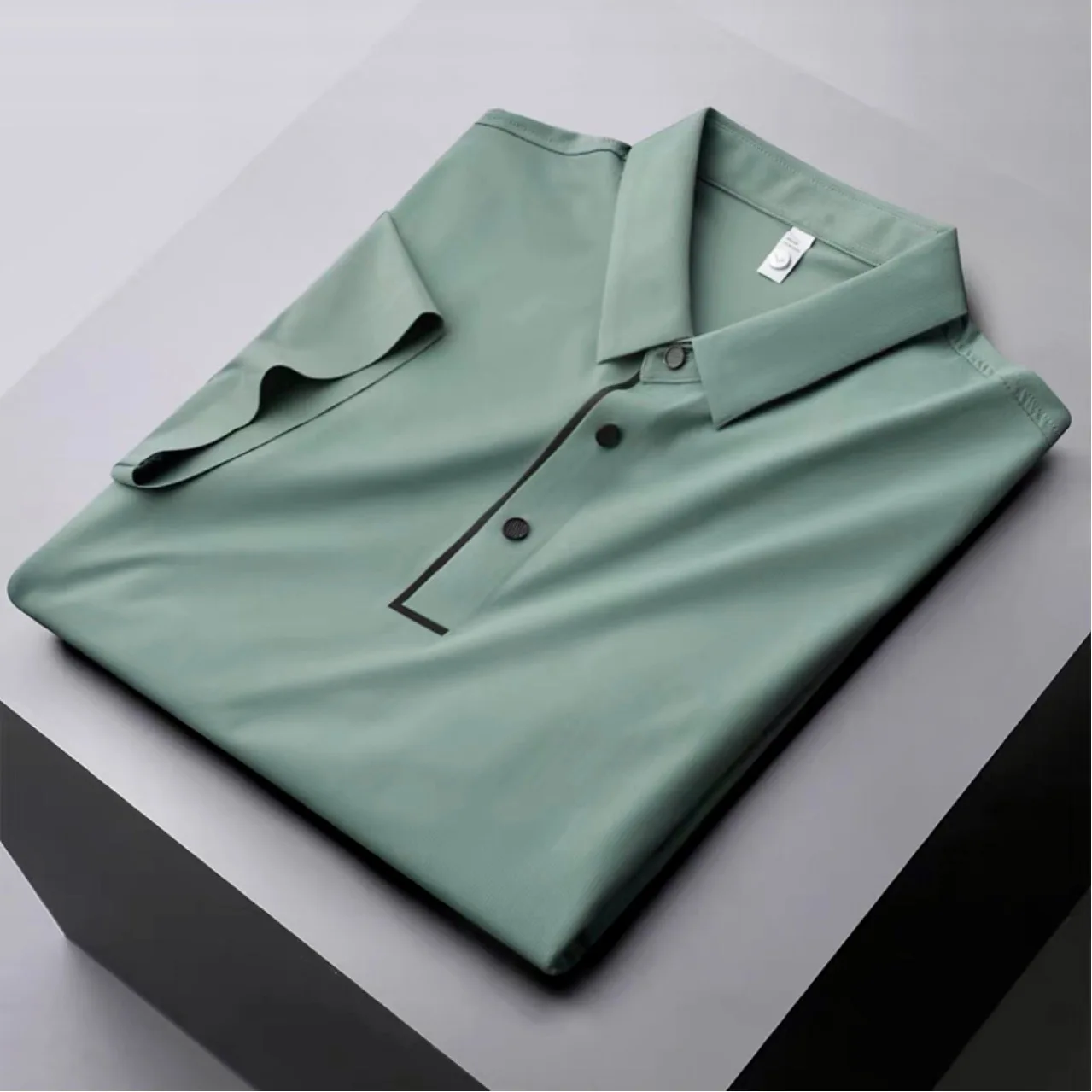 

High end ice silk short sleeve polo shirt breathable Lapel t-shirt men's 2022 summer luxury quality half sleeve casual men's top