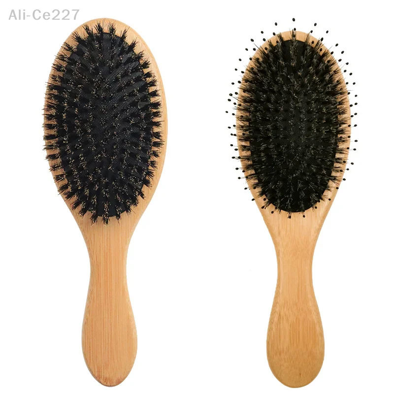 

1 шт., Антистатическая щетка для волос с бамбуковой ручкой