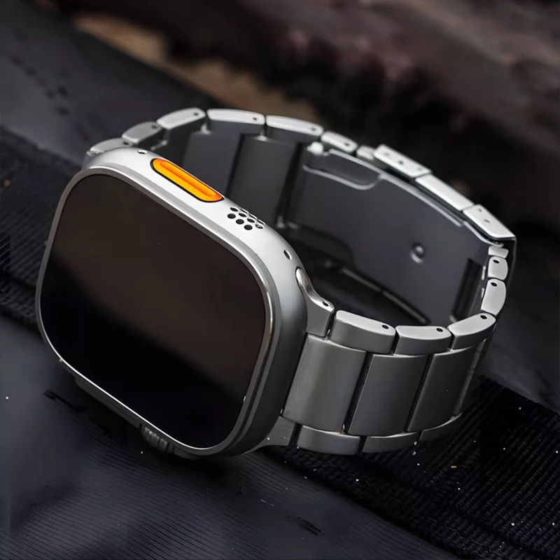 Фото Роскошный ремешок из титанового сплава для Apple Watch Ultra 2 10 9 8 7 6 5 Металлический браслет-ремешок для iWatch 38 мм 40 41 мм 42 мм 45 мм 46 мм 49 мм №1