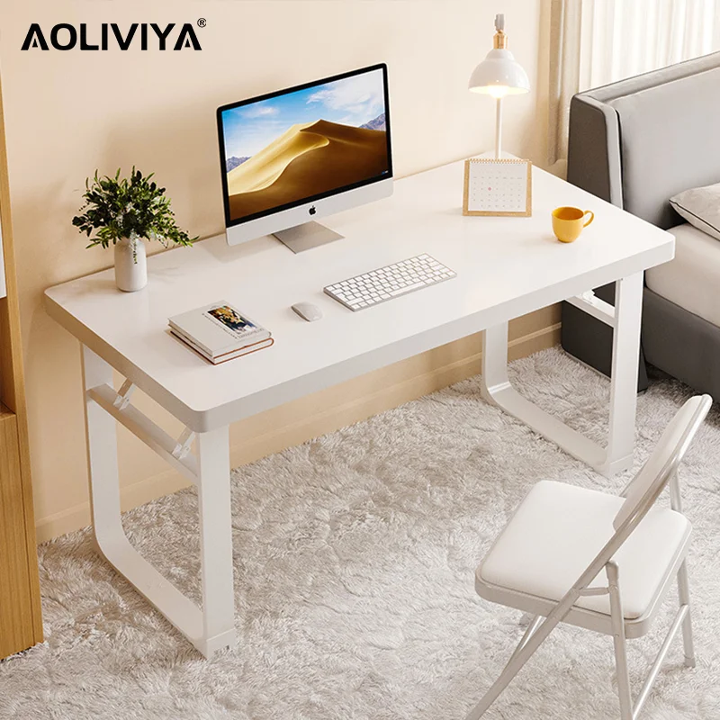 

AOLIVIYA Desktop Computer Desk Home Desk Foldable Free Installation Bedroom Student Study Small Desk Furniture