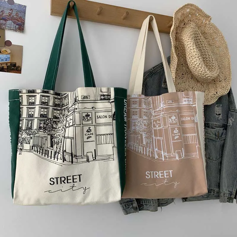 

Hylhexyr, женские большие холщовые Наплечные дамские сумки для покупок, хлопчатобумажные тканевые сумки для продуктов, сумка-тоут для книг для девочек