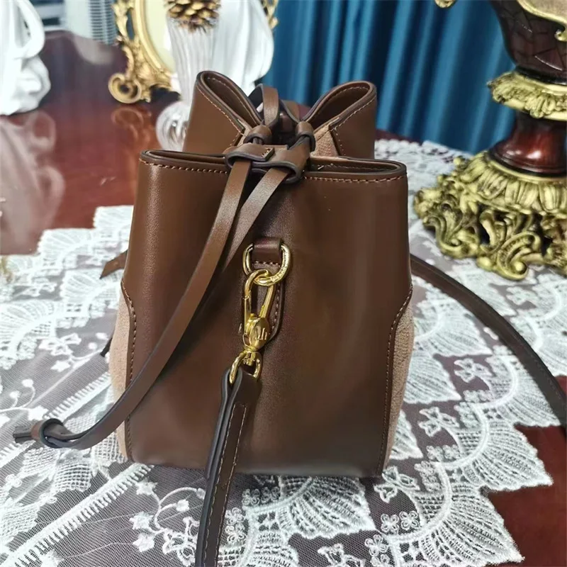 Retro Fashion Bucket Bag Women's Bag 2023 New Flannelette Frosted Texture Single Shoulder Messenger Bag Gg Cc Sac