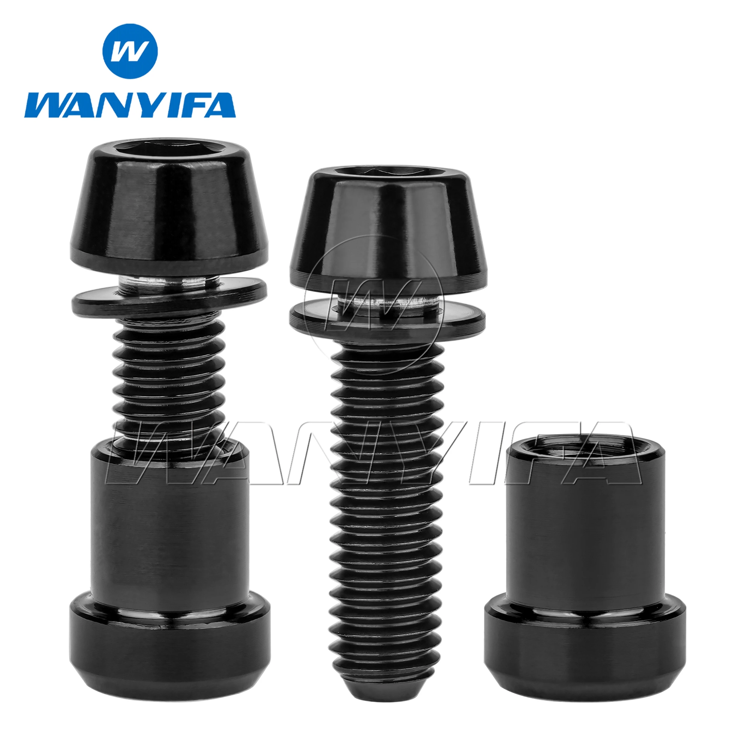 

Титановый болт Wanyifa M5x16/18/20 мм с шестигранной головкой и шайбой + гайки M5 Ti для штока, передний замок вилки из углеродного волокна