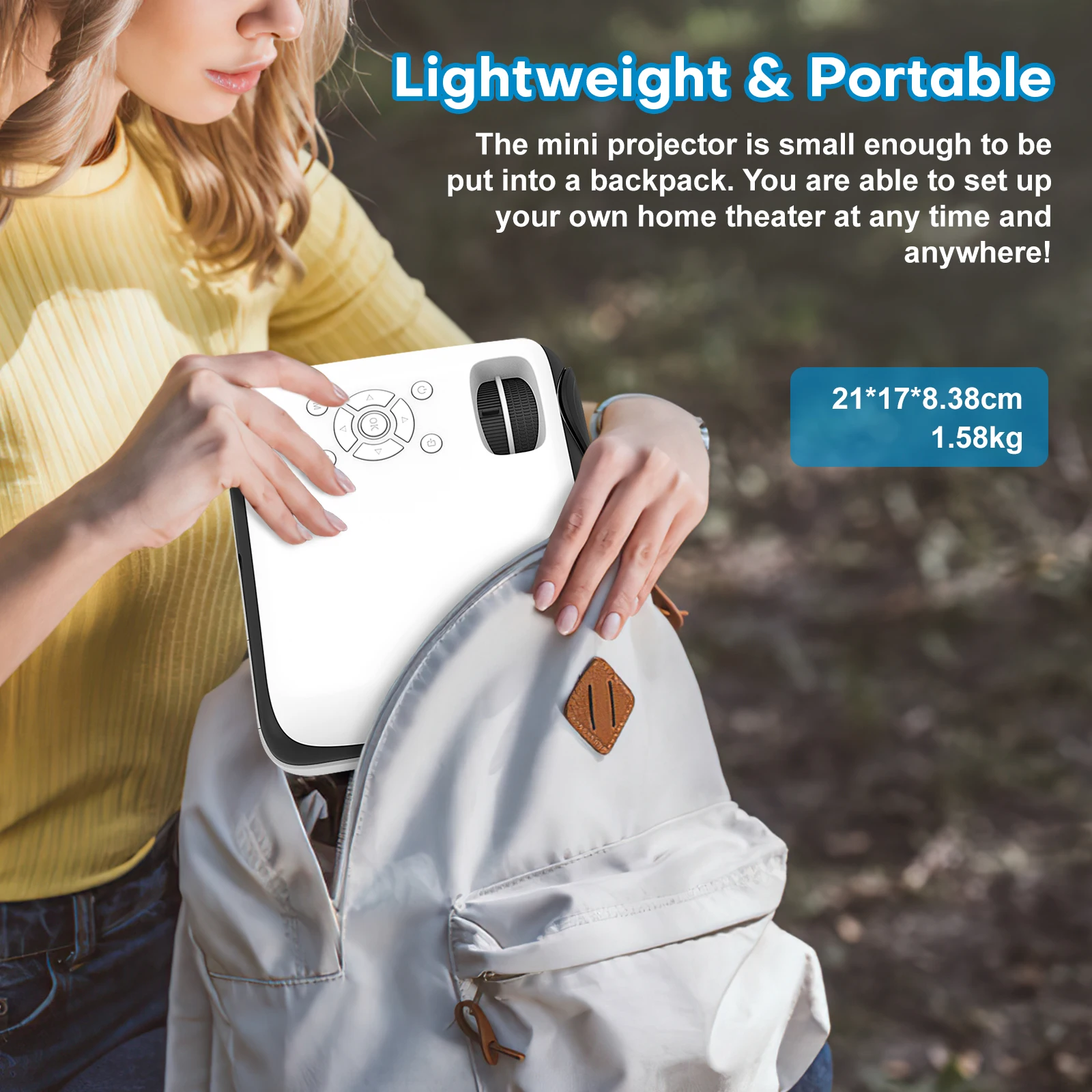 HOPVISION Beamer Full HD 1080P Bluetooth 4K Tragbare Mini Heimkino домашний/наружный проектор HDMI/USB/PS5