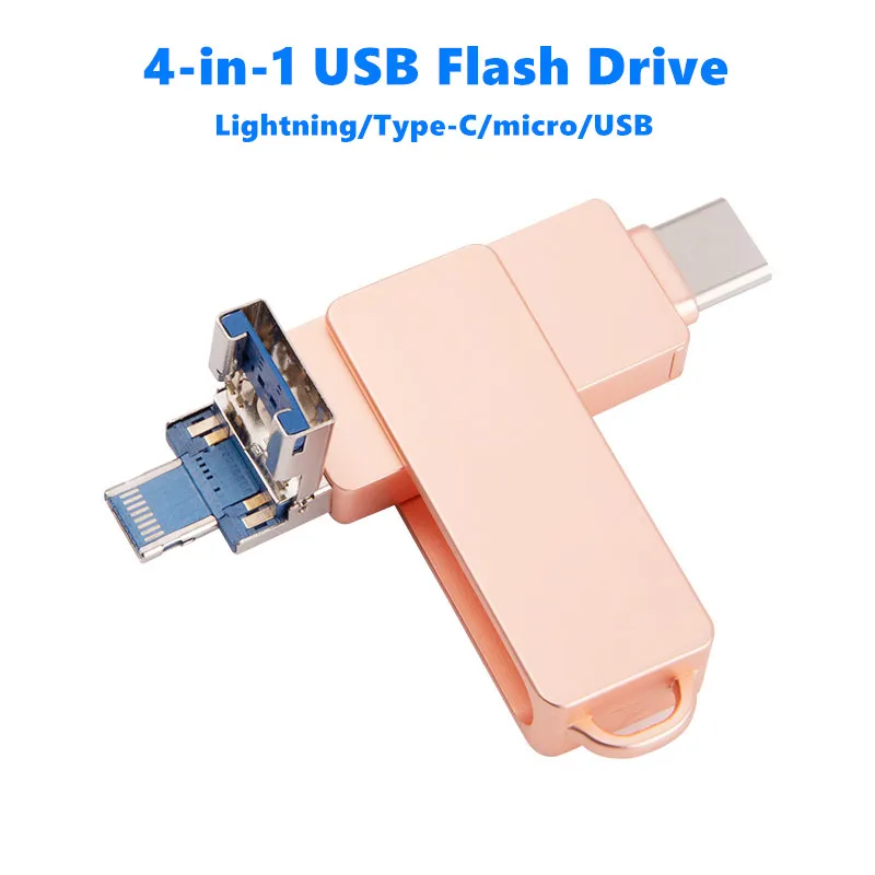 4IN1 USB-накопитель 2T 1T высокоскоростной 512G 256G внешний накопитель для iPhone Android ПК