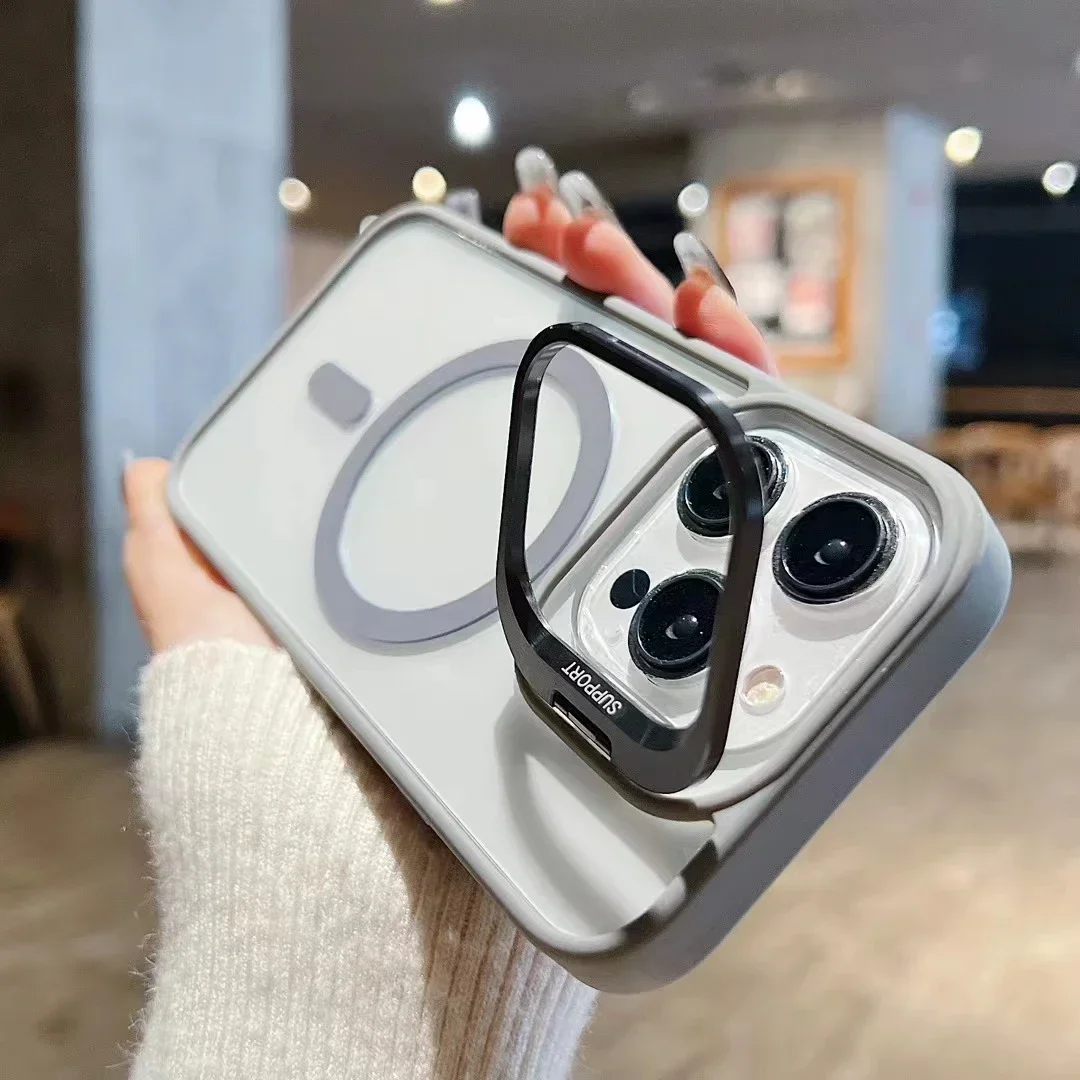 Чехол-держатель С Металлическим Кольцом Совместимый Беспроводной Зарядкой