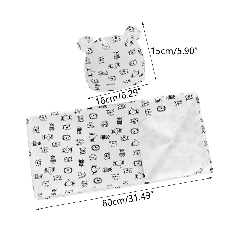 2 шт. Детская шапка-одеяло с цветочным принтом |