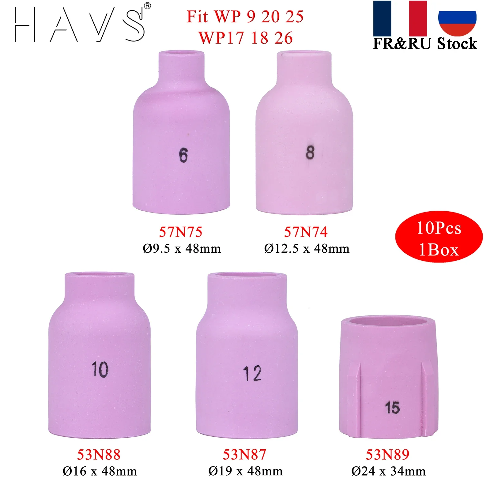 10 шт. в коробке 48/34 мм 57N74 57N75 53N87 53N88 53N89 насадки из глинозема для сварочной горелки