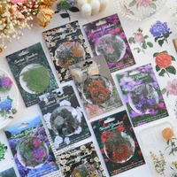 30pcsbag nature flower decorative pet sticker scrapbooking diy label diary stationery album journal rose daisy grass stickers